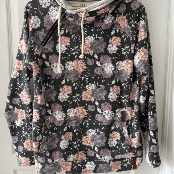 Ampersand Avenue Floral Double Hood hoodie - Picture 1 of 5